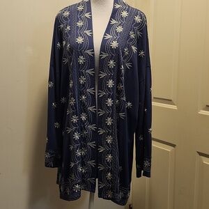 Soft Surroundings Katan Tunic Embroidery Open Front Boheimain